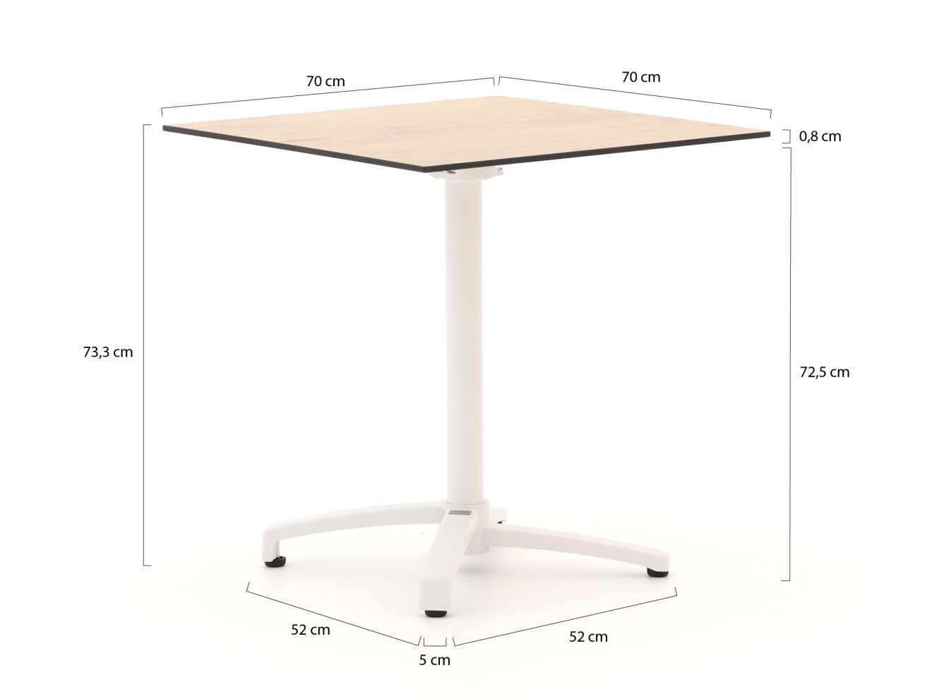 Bellagio Canzo Gartentisch klappbar 70x70x73 cm günstig online kaufen