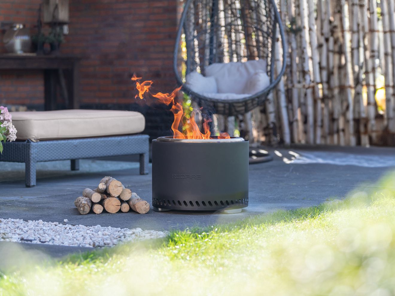 RedFire Volcano Pellet Feuerstelle XL ø 49,5 cm Grau 49.5cm