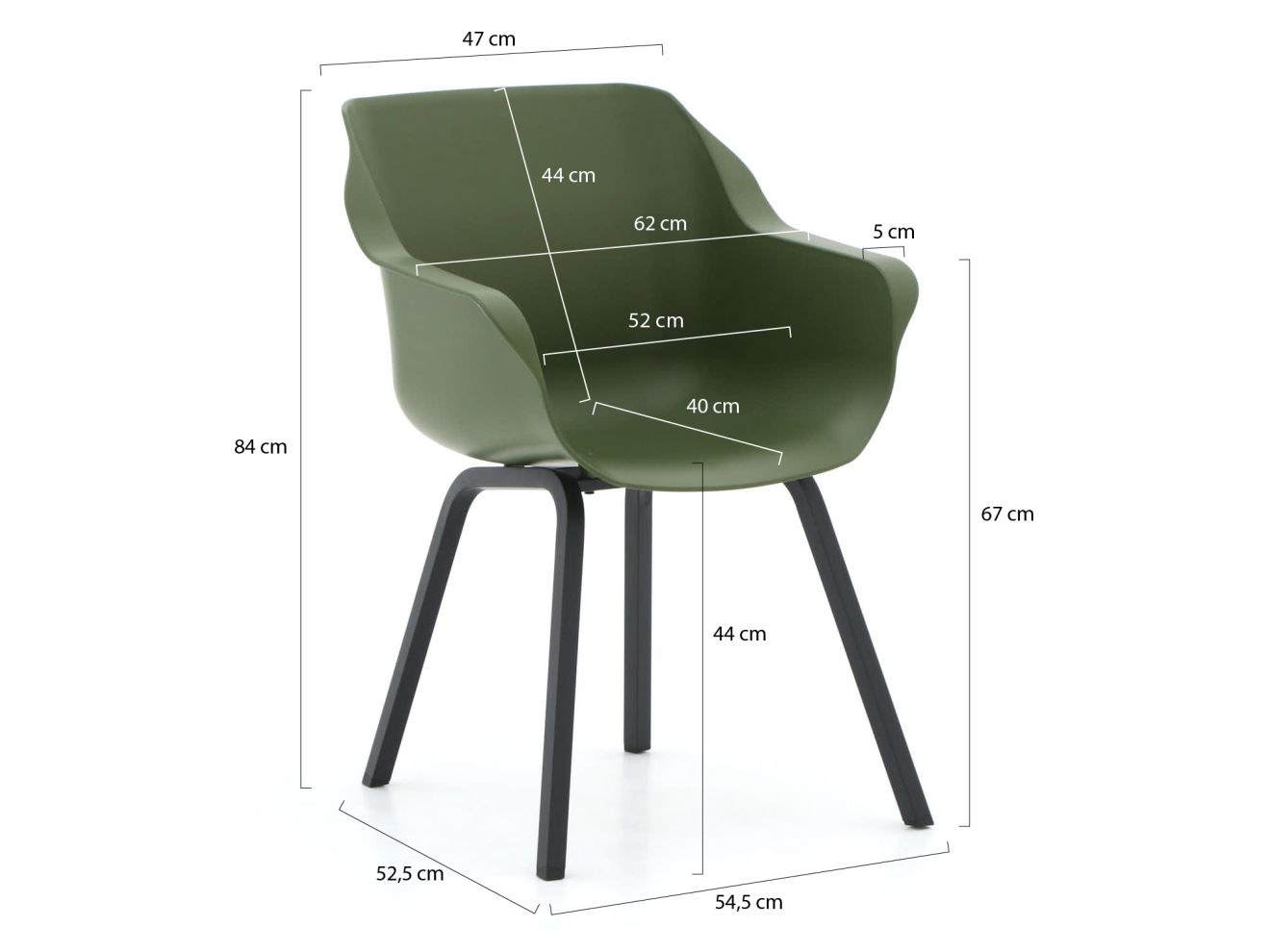 Hartman Sophie Element Gartenstuhl Grün  Rabatt: 14 %