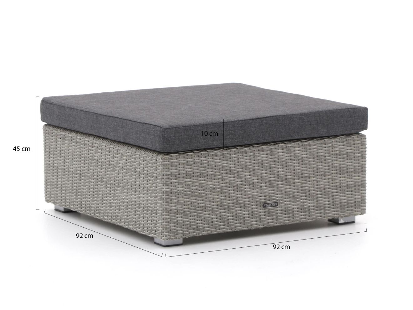 Intenso Carpino Fußbank 92x92 cm Grau 92x92cm Rabatt: 21 %