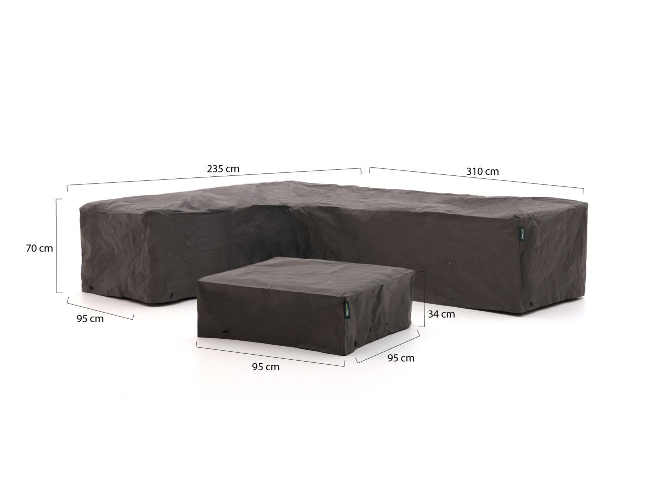 Kees Smit Gartenmöbelabdeckung Ecklounge-Set 235x95/310x95x70 cm günstig online kaufen