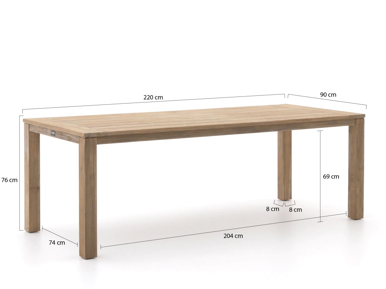 Forza Narni/ROUGH-S 220 cm Gartenmöbel-Set 7-teilig stapelbar   Rabatt: 16 %
