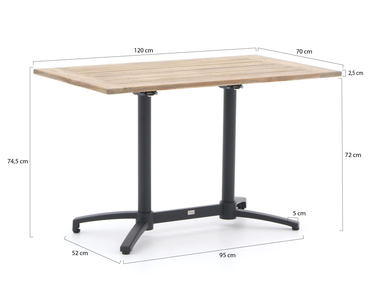 Bellagio Canzo Gartentisch klappbar 120x70x75 cm günstig online kaufen
