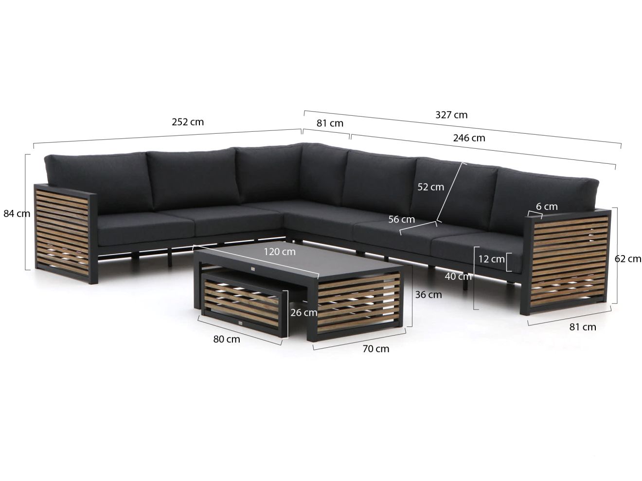Bellagio Cadora Ecklounge-Set 4-teilig l...