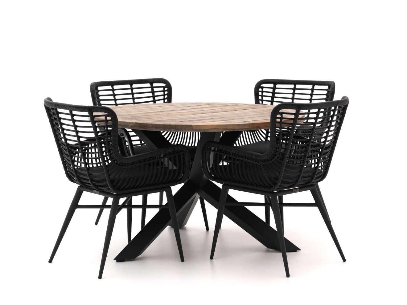 Intenso Asti/Rough-Y Ø 120 cm Gartenmöbel-Set 5-teilig günstig online kaufen