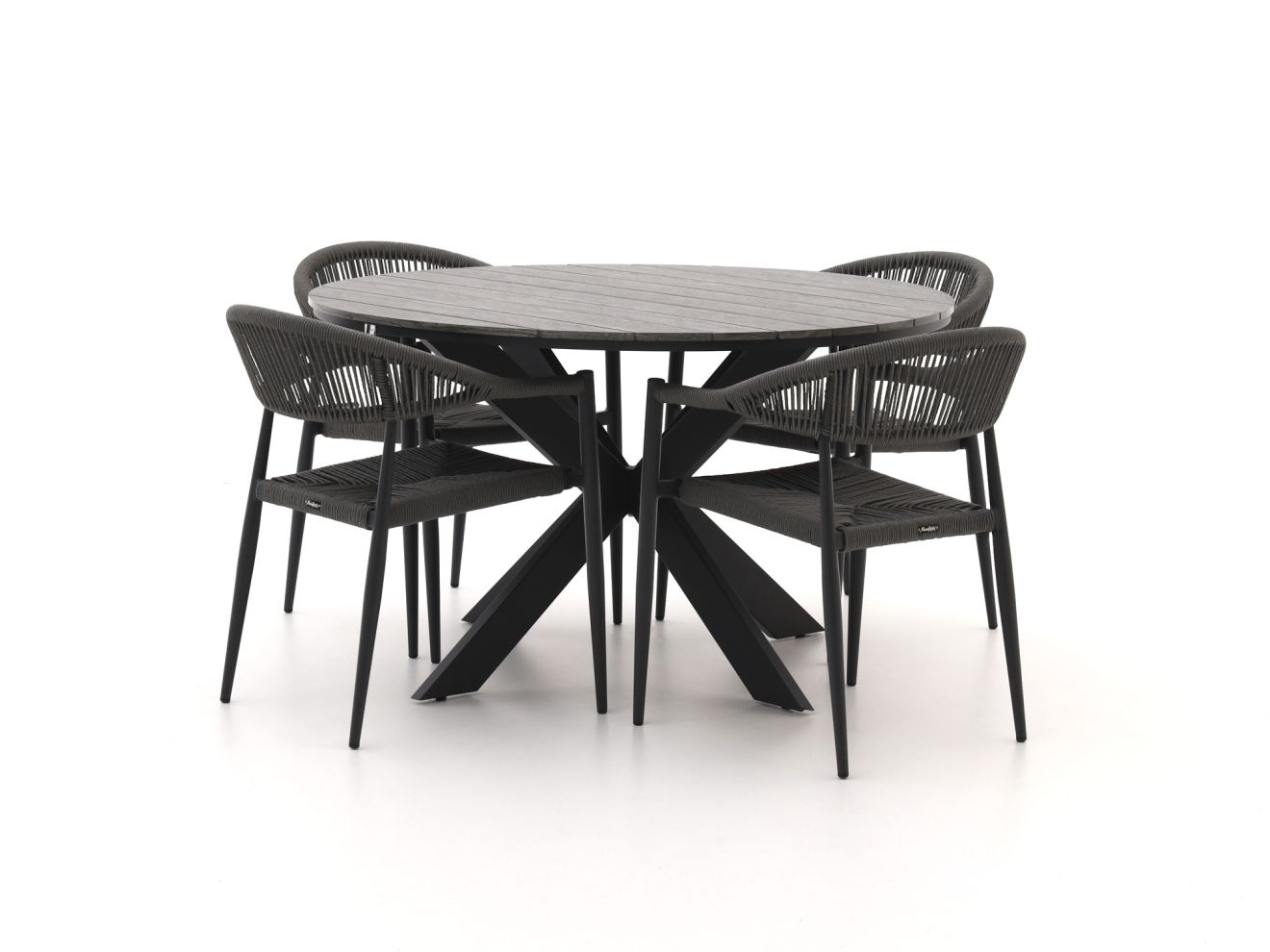 Manifesto Belpasso/Fidenza ø 126 cm Gartenmöbel-Set 5-teilig stapelbar günstig online kaufen