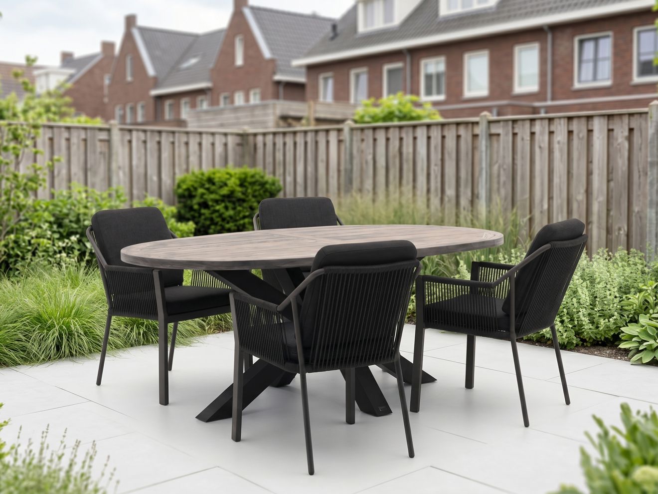 Tierra Outdoor Liv/ROUGH-Y Ellips 200 cm Gartenmöbel-Set 5-teilig stapelbar Tierra Outdoor Liv/ROUGH-Y Ellips 200 cm Gartenmöbel-Set 5-teilig stapelbar