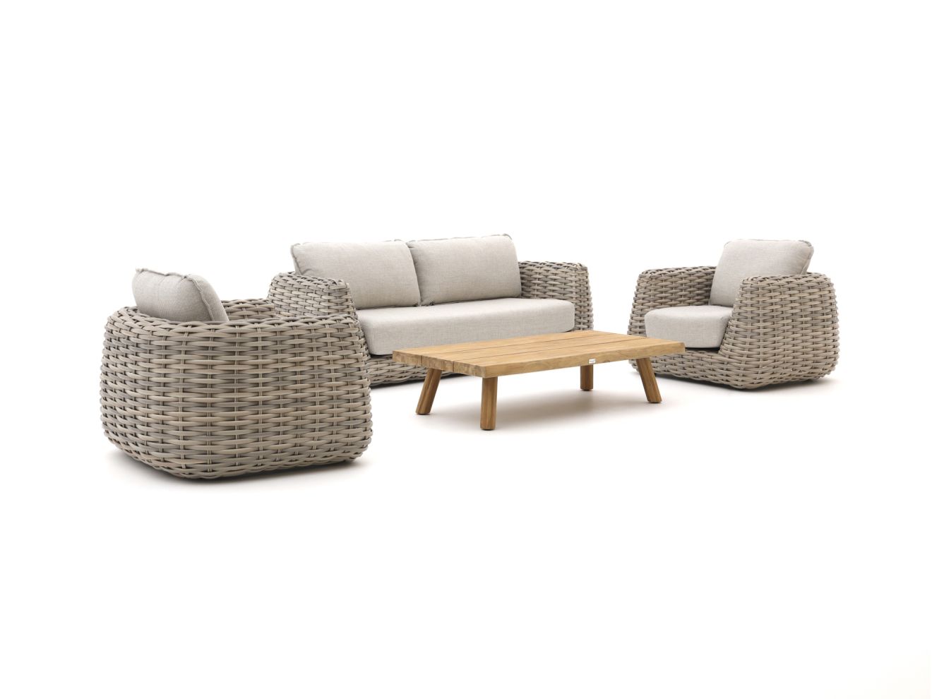 Tierra Outdoor Wakkanda Sessel-Sofa Lounge-Set 4-teilig Taupe