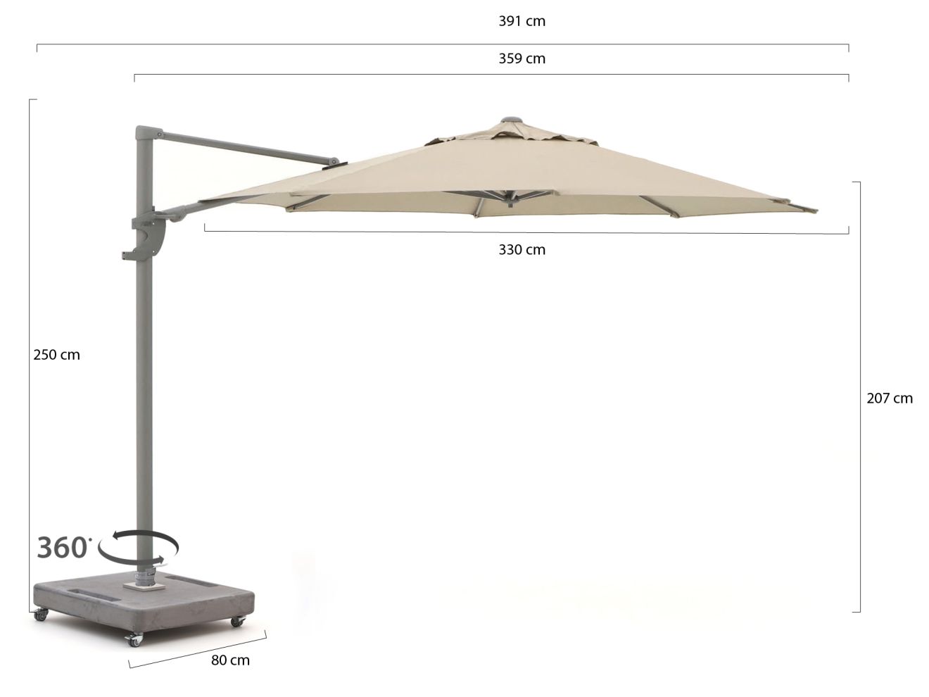 Shadowline Francisco Ampelschirm ø 330 cm günstig online kaufen