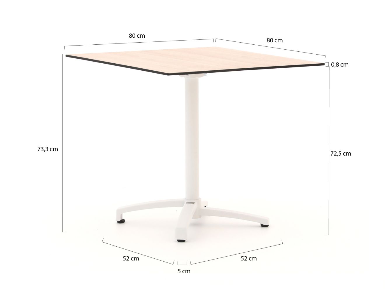 Bellagio Canzo Gartentisch klappbar 80x80x73 cm günstig online kaufen