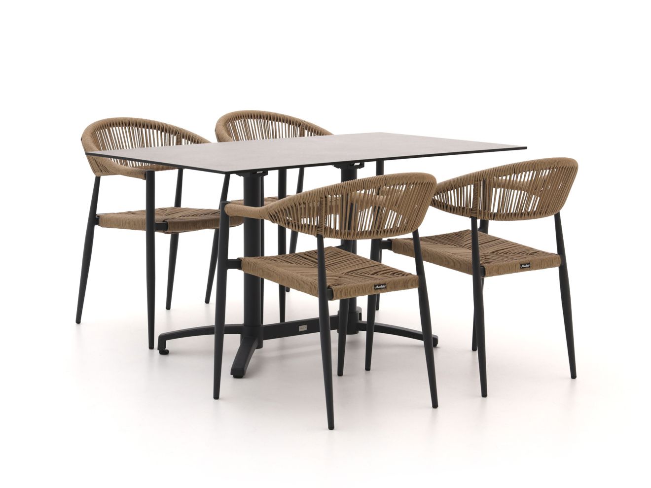 Manifesto Belpasso/Canzo 140 cm Gartenmöbel-Set 5-teilig stapelbar klappbar günstig online kaufen