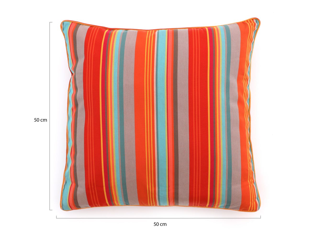 Dekokissen 50x50 cm Blau/Orange/Rot 50x5...