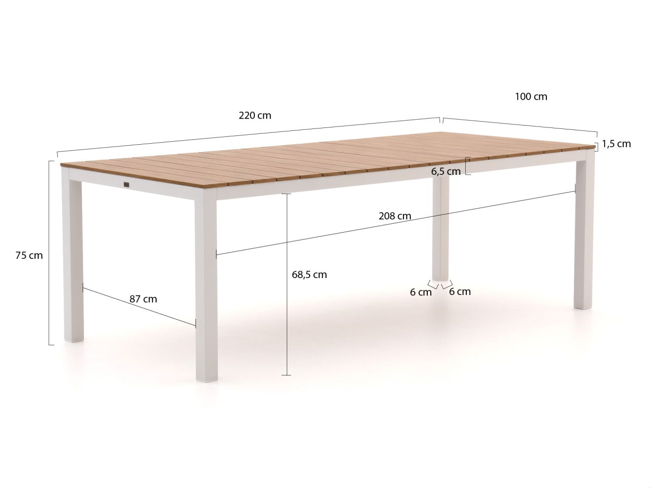 Forza Altea/Fidenza 220 cm Gartenmöbel-Set 7-teilig stapelbar Weiß  Rabatt: 17 %