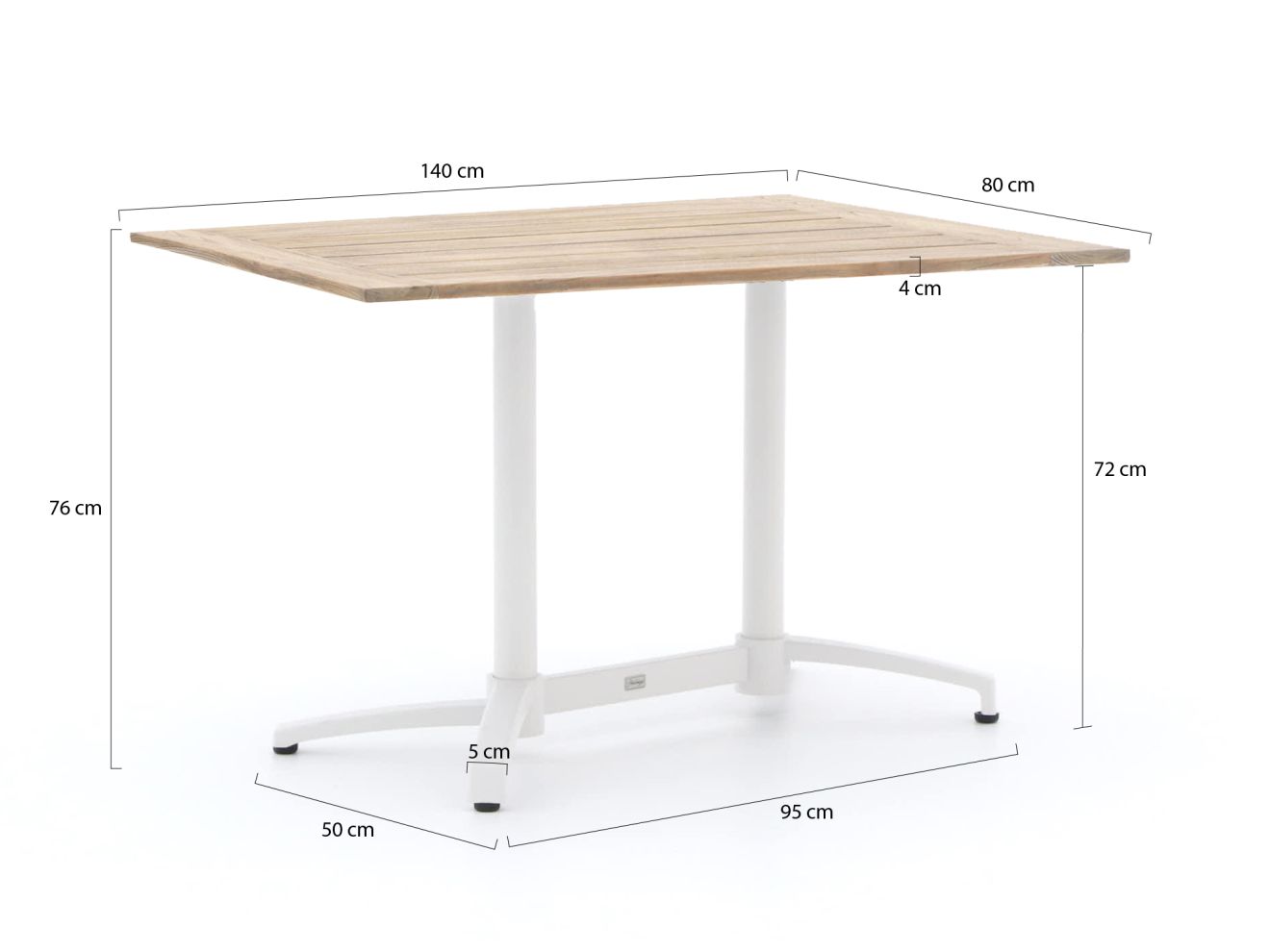 Bellagio Canzo Gartentisch klappbar 140x80x75 cm günstig online kaufen