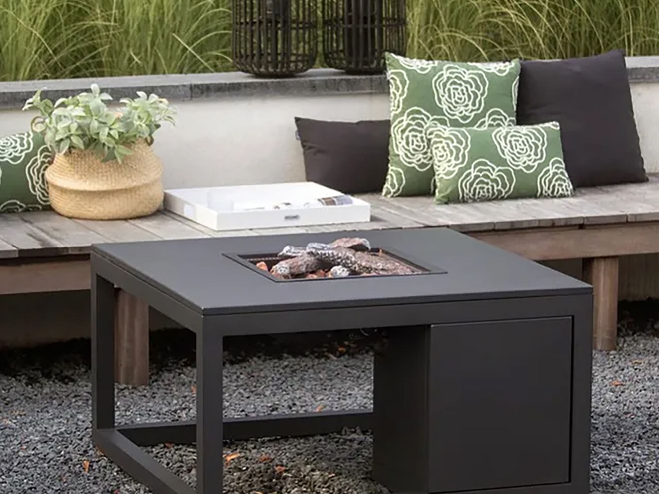 Cosiraw Lounge Feuertisch 100x100x55 cm Grau  Rabatt: 31 %