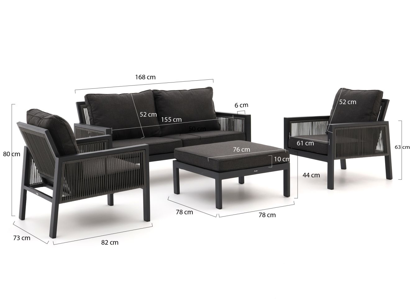 Manifesto Alzano Sessel-Sofa Lounge-Set ...