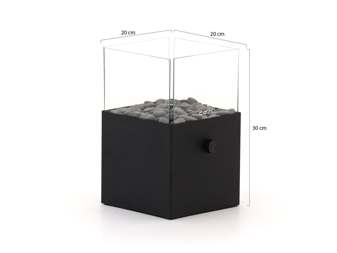 Cosiscoop Square Tischkamin 20x20 cm (h:30 cm) Schwarz