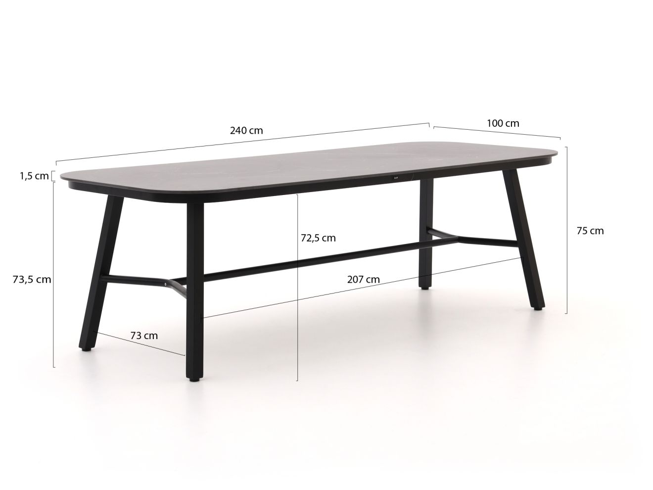 Hartman Tubb Gartentisch 240x100x75cm günstig online kaufen