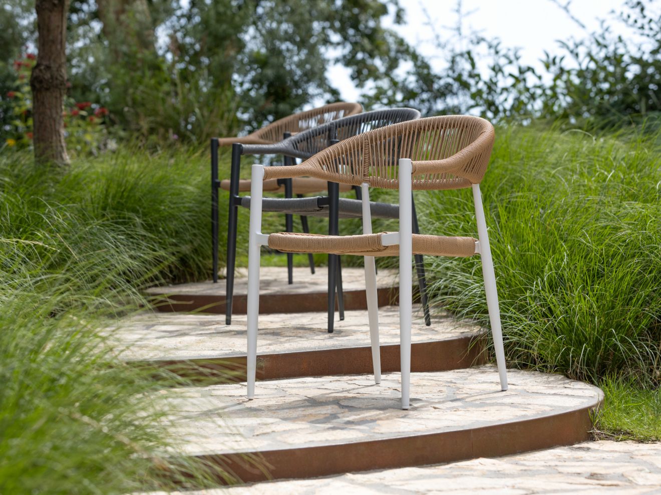 Manifesto Belpasso/Fidenza 90 cm Gartenmöbel-Set 5-teilig stapelbar Braun  Rabatt: 23 %