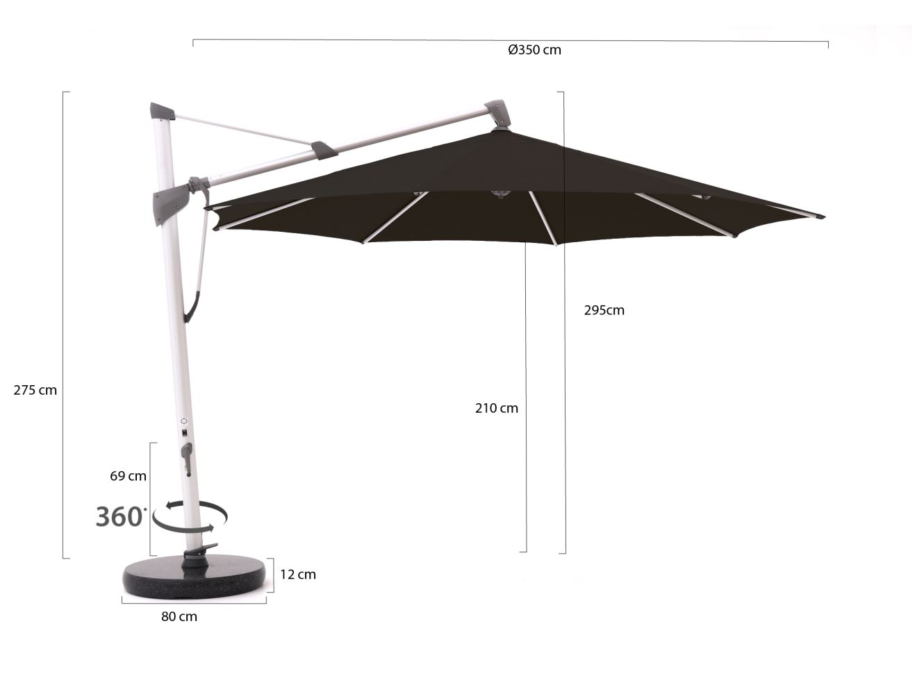 Glatz Sombrano S+ Ampelschirm ø 350 cm günstig online kaufen