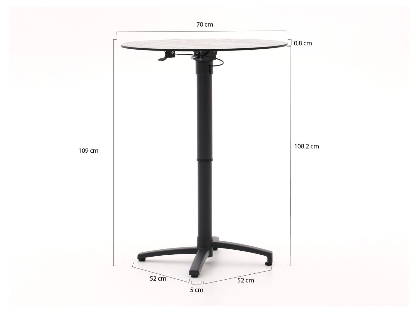 Bellagio Canzo Gartentisch klappbar Ø80...