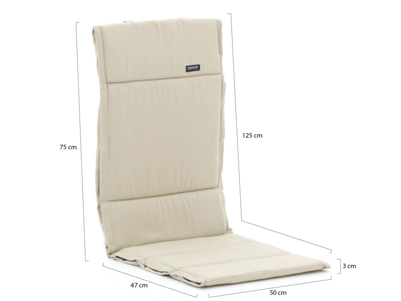 Madison Auflage Hochlehner dünn 125x50 ...