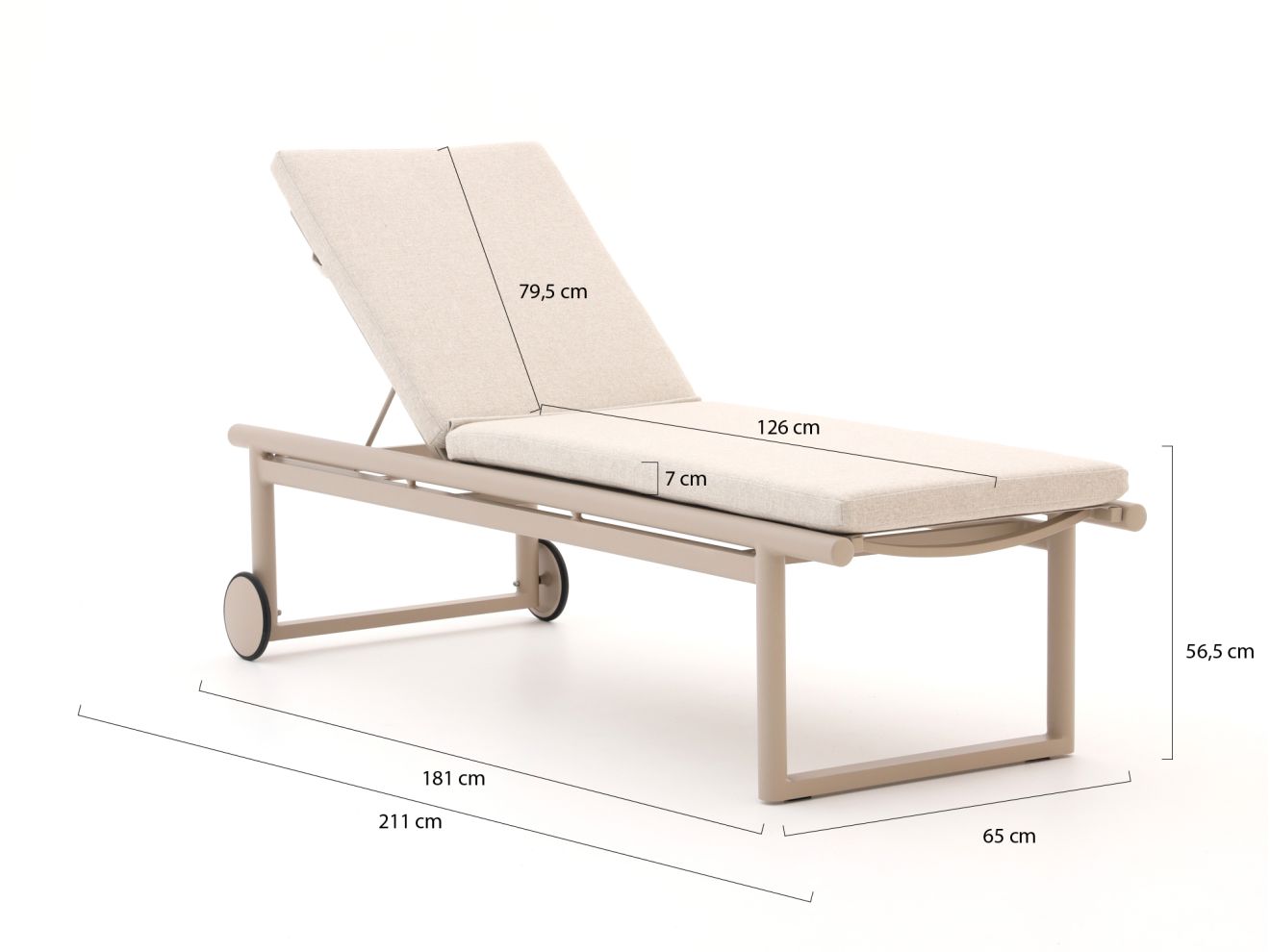 Tierra Outdoor Oasis Gartenliege mit Rad verstellbar günstig online kaufen