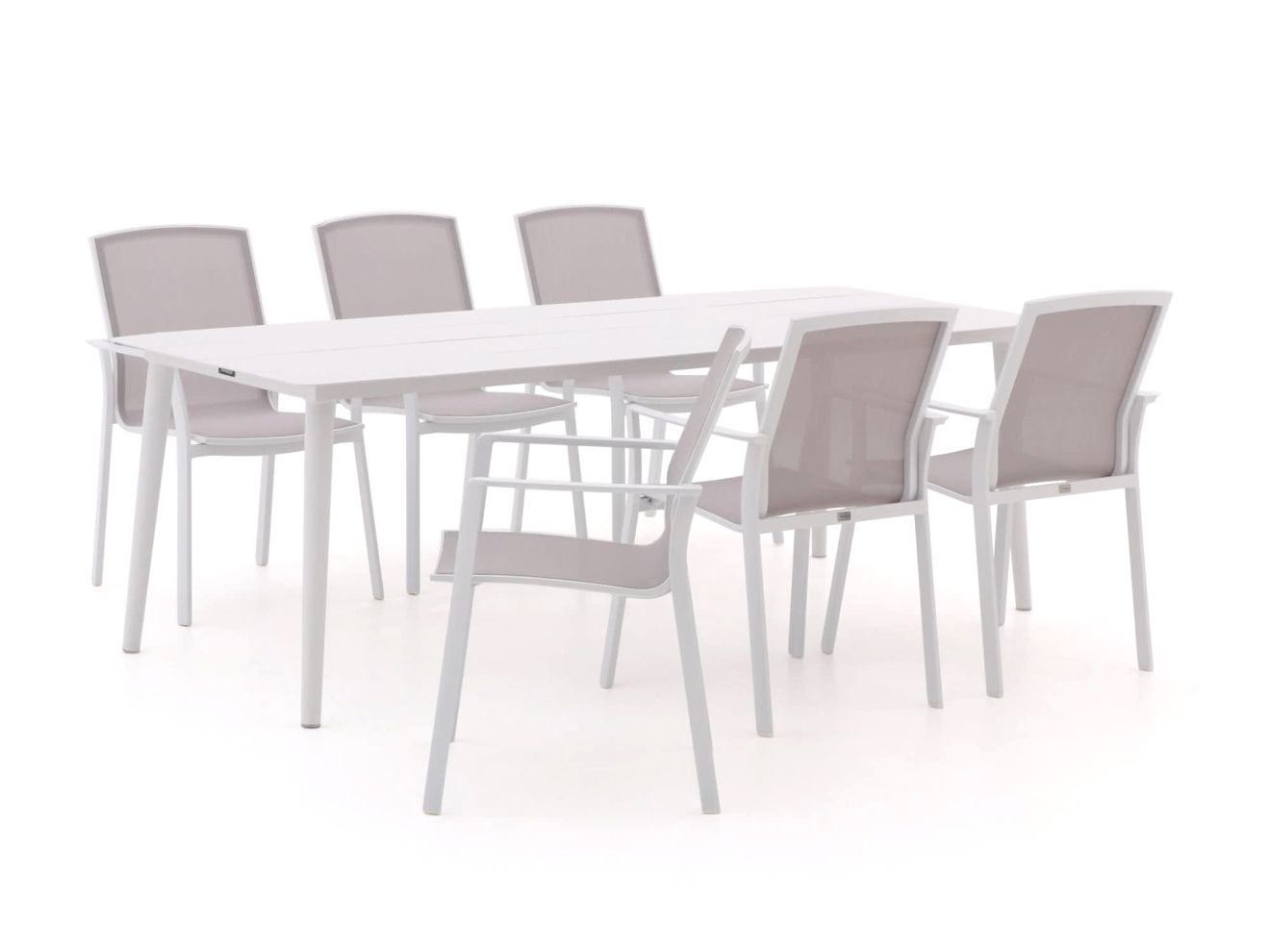 Bellagio Dranera/Sora 220 cm Gartenmöbel-Set 7-teilig stapelbar Weiß  Rabatt: 20 %