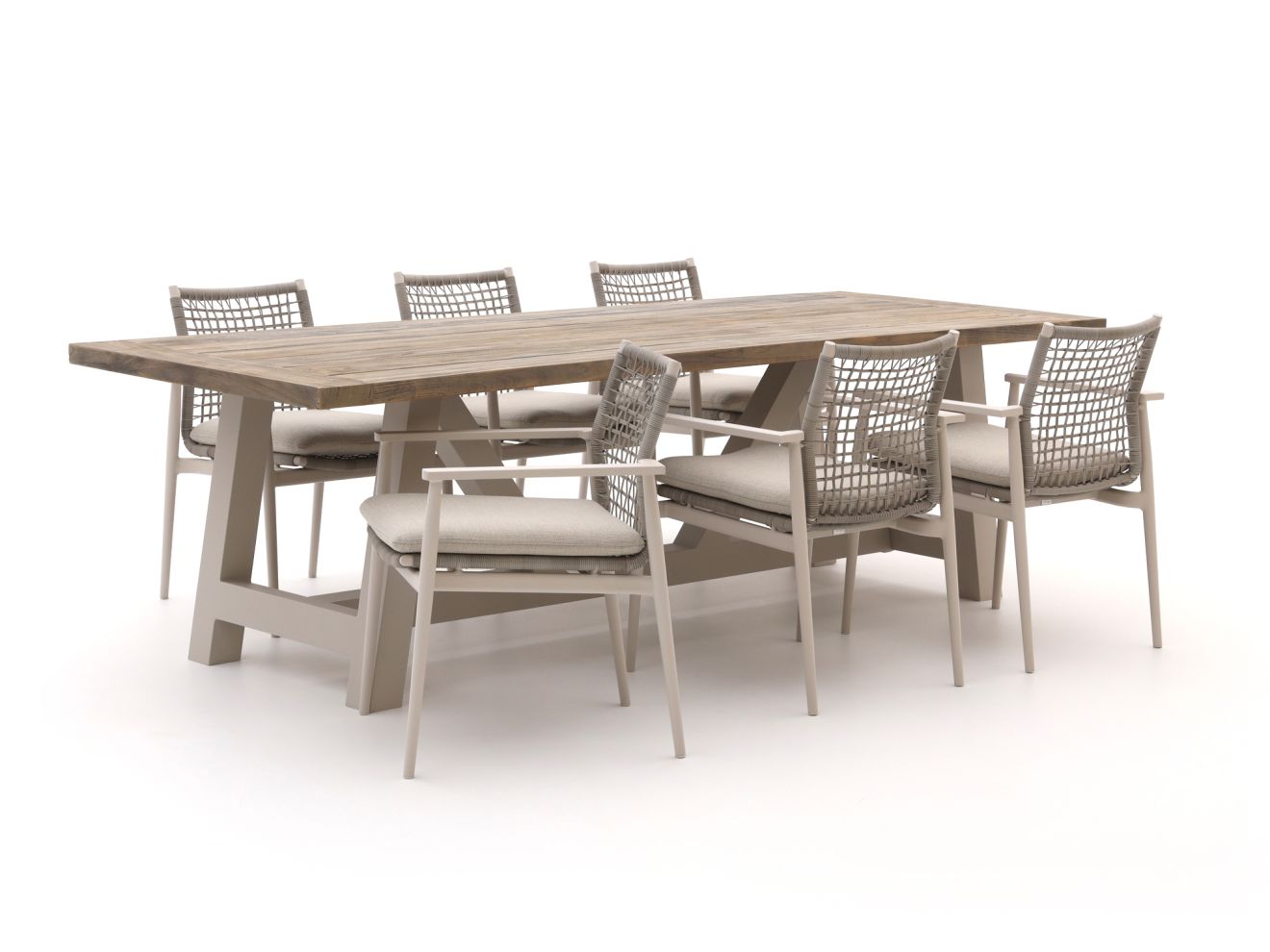 Bellagio Pizzoli/Bresimo 260 cm Gartenmöbel-Set 7-teilig stapelbar Braun  Rabatt: 26 %