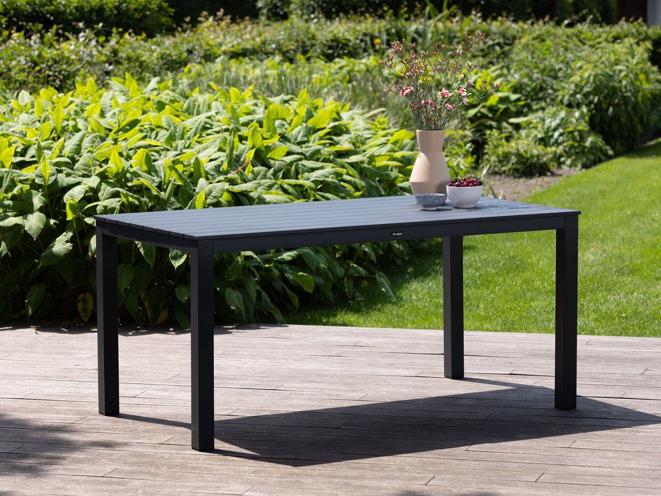 Manifesto Villongo/Menzano 160 cm Gartenmöbel-Set 5-teilig stapelbar Grau  Rabatt: 25 %