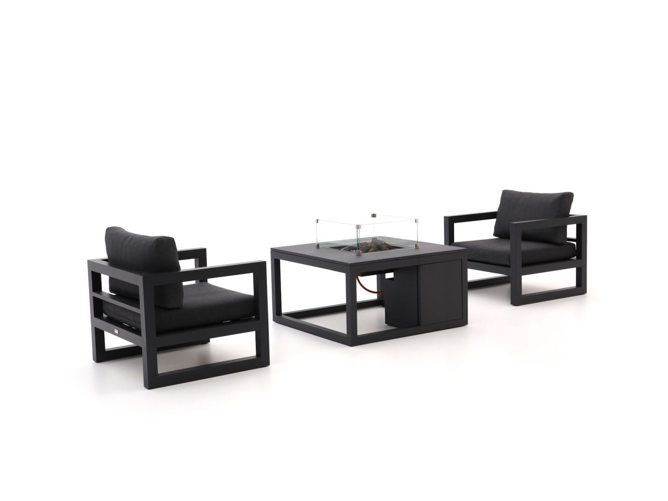 Forza Calleo/Cosiraw Sessel Lounge-Set mit Feuertisch 3-teilig günstig online kaufen