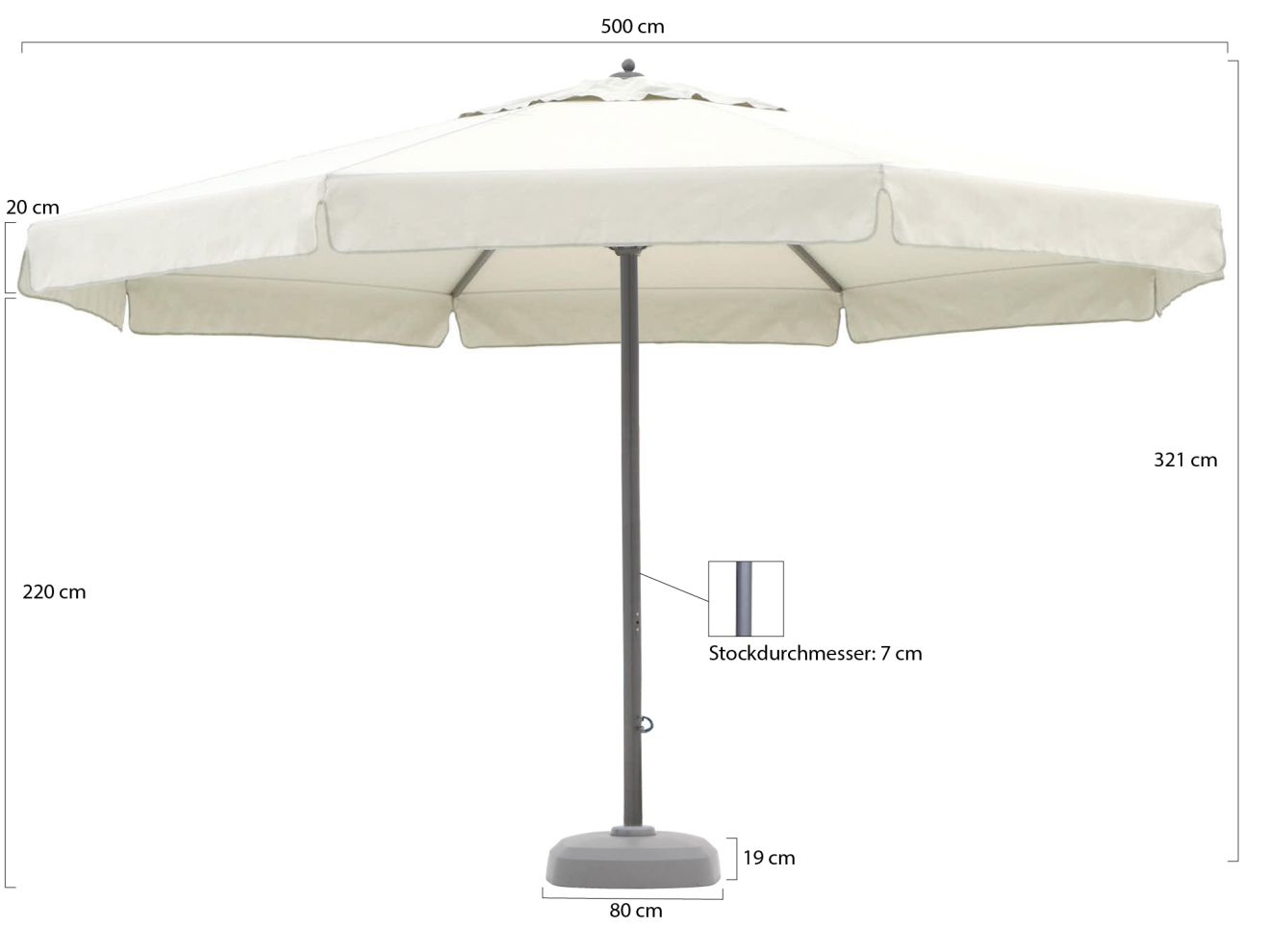Shadowline Jamaica Sonnenschirm ø 500 cm günstig online kaufen