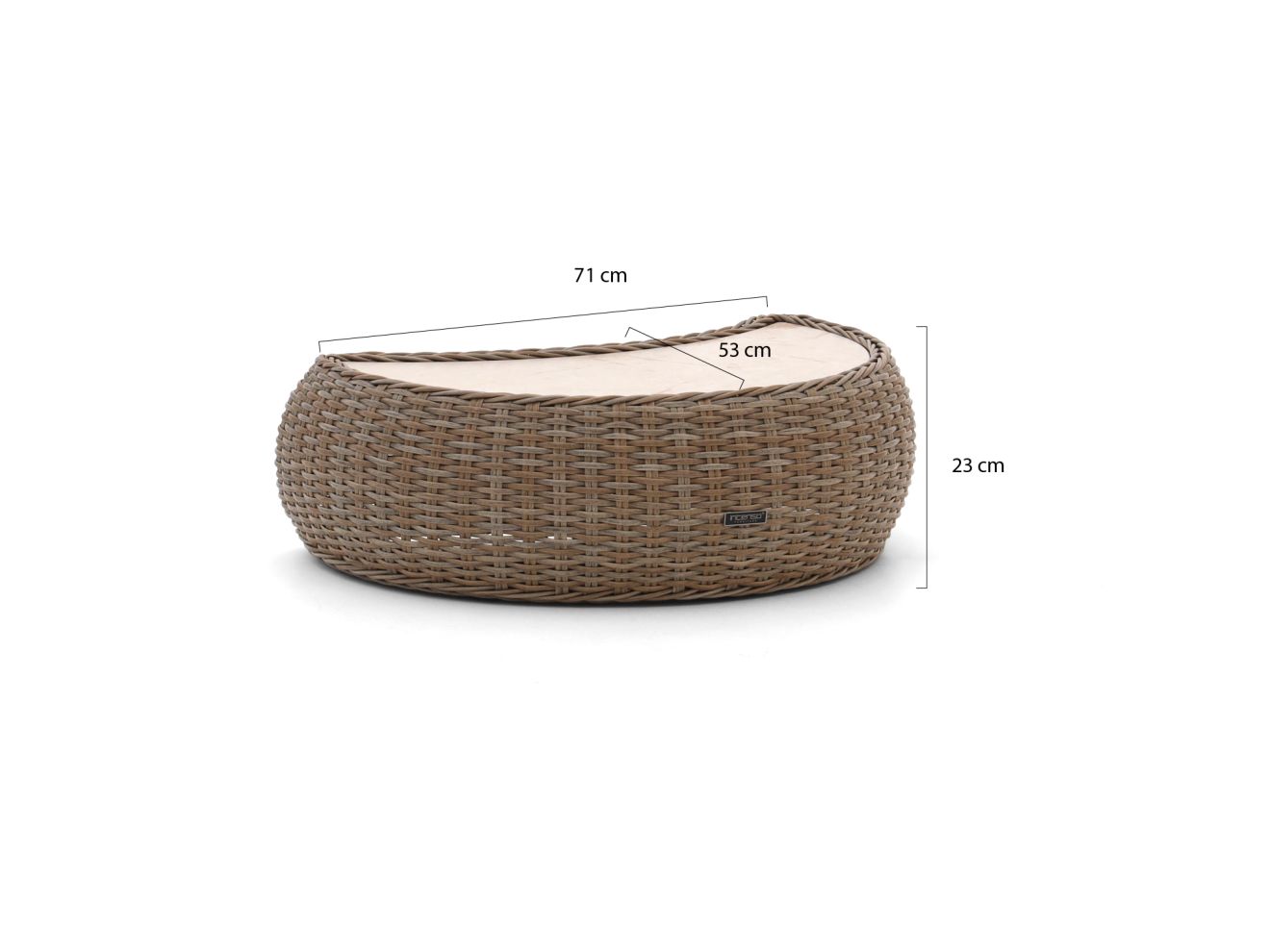 Intenso Santa Ninfa Loungetisch-Set ø 101 cm/41x82x22 cm Taupe 0x0cm