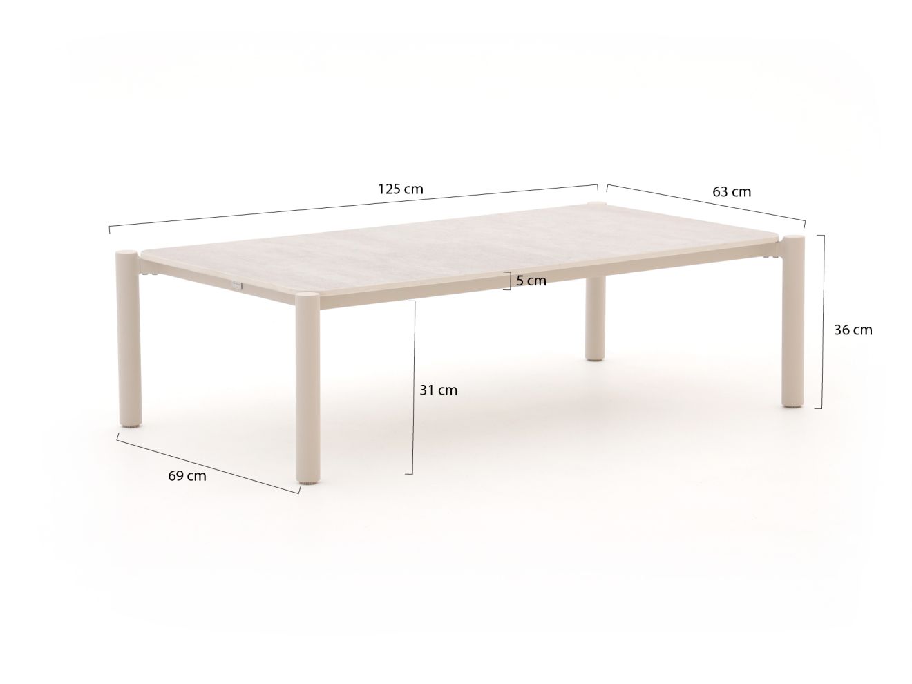 Bellagio Panaro Loungetisch 125x70x36 cm günstig online kaufen