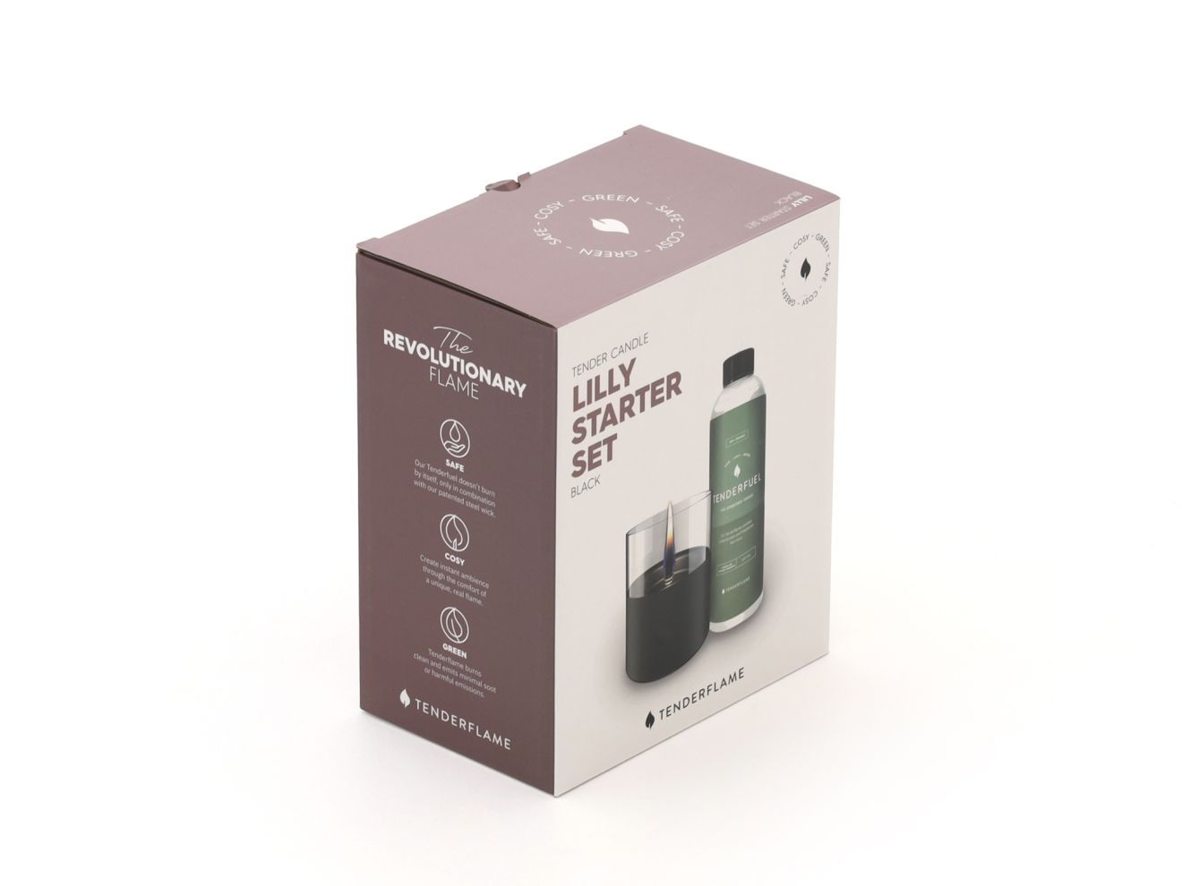 Tenderflame Geschenk-Set Lilly 10 Dekolicht ø 10cm (h:11,5 cm) Schwarz 10cm