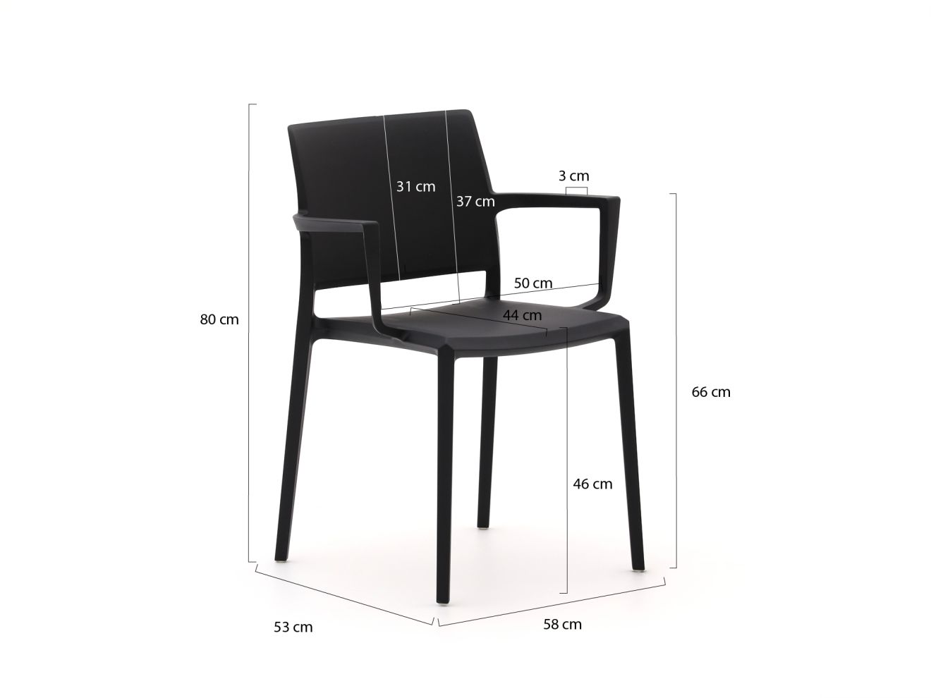 Forza Sile/Canzo 80 cm Gartenmöbel-Set 5-teilig stapelbar klappbar günstig online kaufen