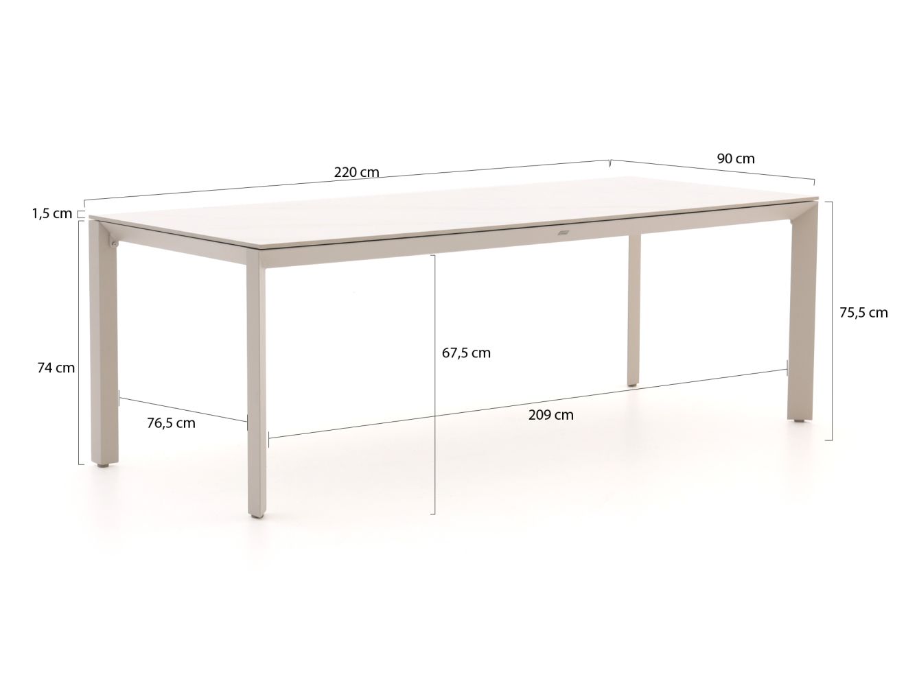 Manifesto Valsecca/Sestino 220 cm Gartenmöbel-Set 7-teilig Weiß  Rabatt: 20 %