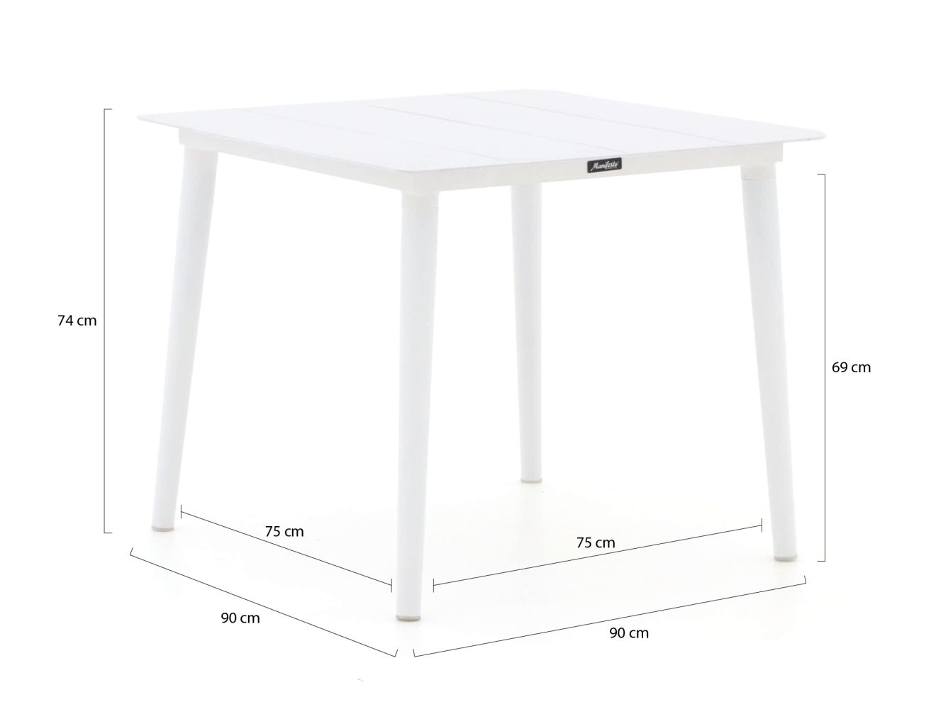 Forza Sile/Sora 90 cm Gartenmöbel-Set 5-teilig stapelbar Weiß  Rabatt: 19 %