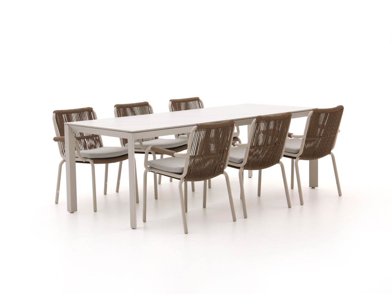 Bellagio Caronia/Sestino 220 cm Gartenmöbel-Set 7-teilig stapelbar günstig online kaufen