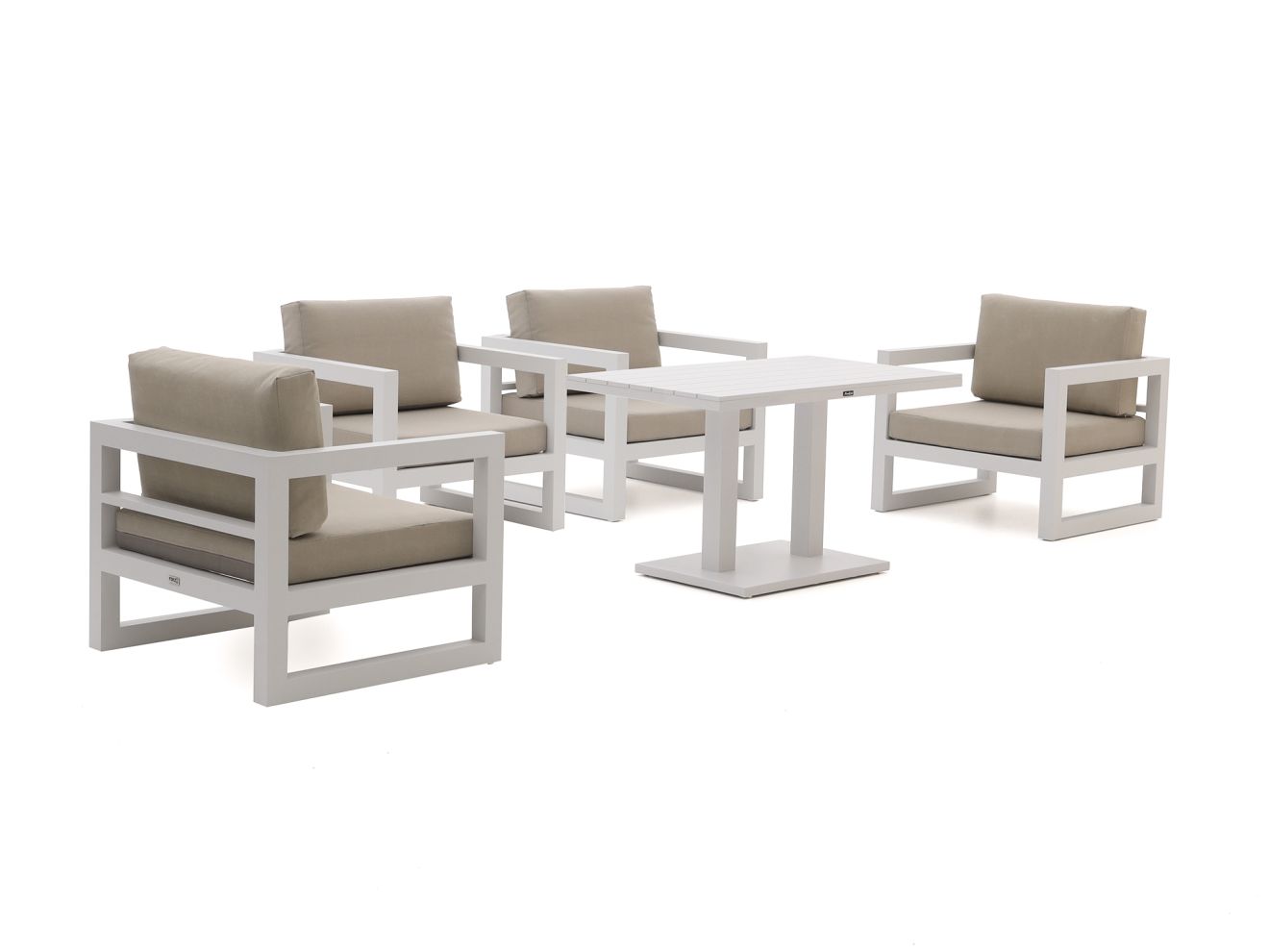 Forza Calleo/Ciro 120 cm Dining Sessel Lounge-Set 5-teilig Weiß 120cm Rabatt: 47 %