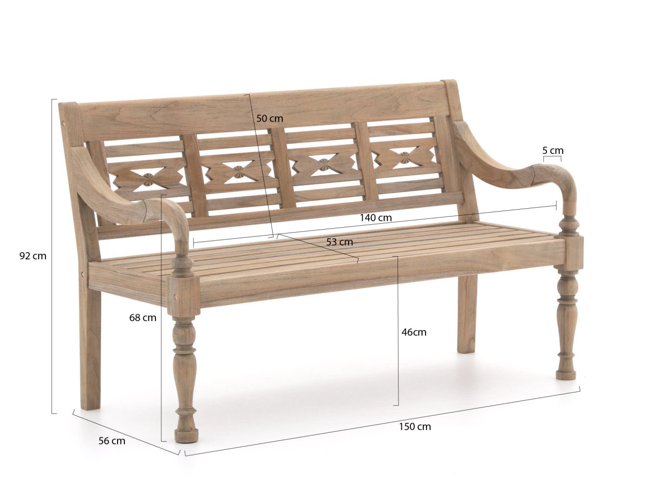 ROUGH-O Gartenbank 150 cm günstig online kaufen