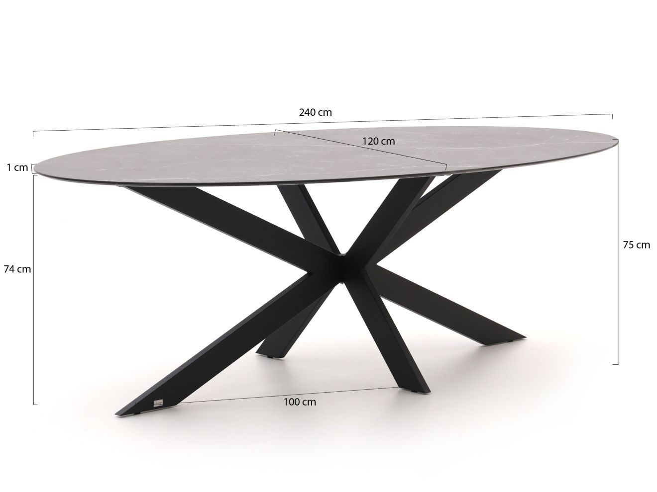Manifesto Novara/Furato ellips 240 cm Ga...