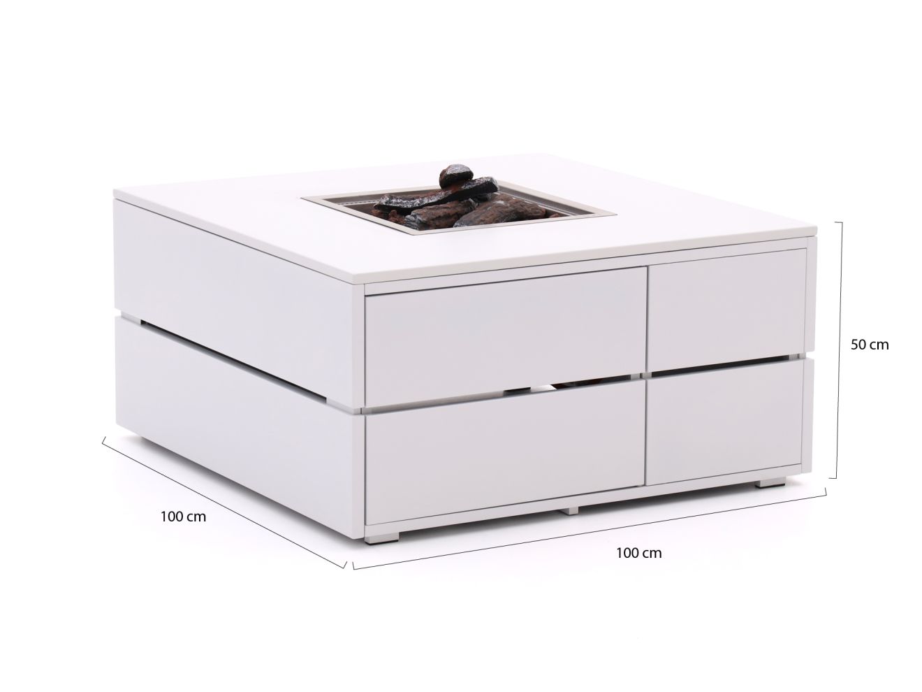 Cosipure Lounge Feuertisch 100x100x50 cm günstig online kaufen