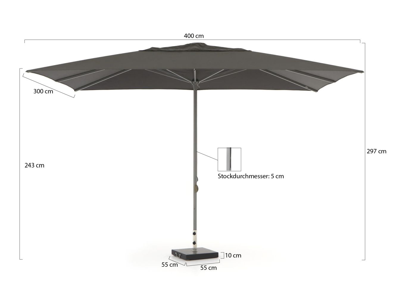 Shadowline Cuba Sonnenschirm 400x300 cm günstig online kaufen