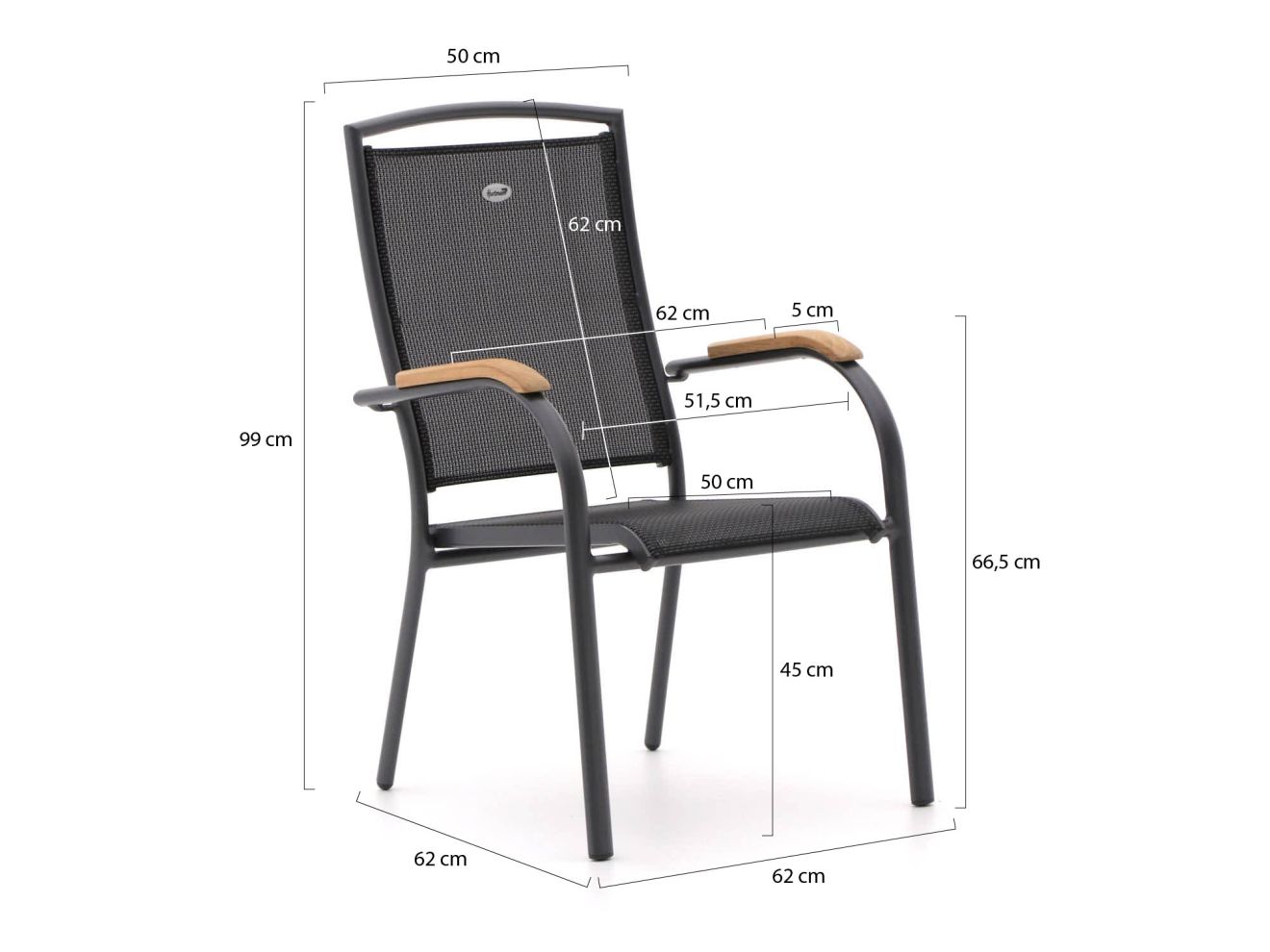 Hartman Raffaelo/Triangular 170 cm Gartenmöbel-Set 7-teilig stapelbar günstig online kaufen