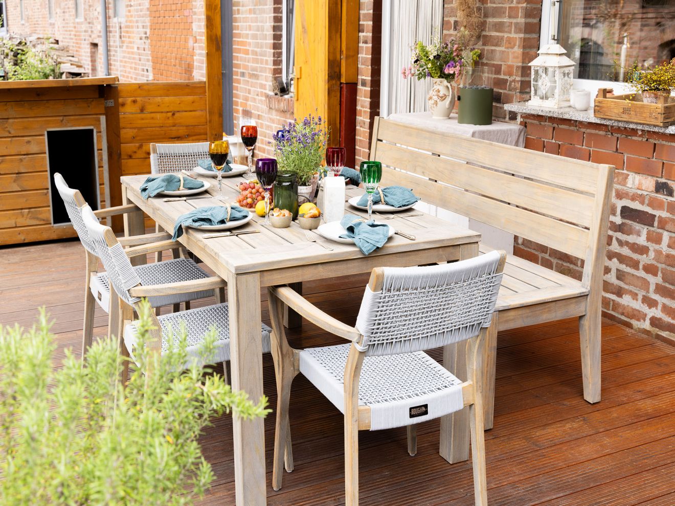 Intenso Umbria/ROUGH-S 220 cm Gartenmöbel-Set 7-teilig verstellbar Braun  Rabatt: 33 %