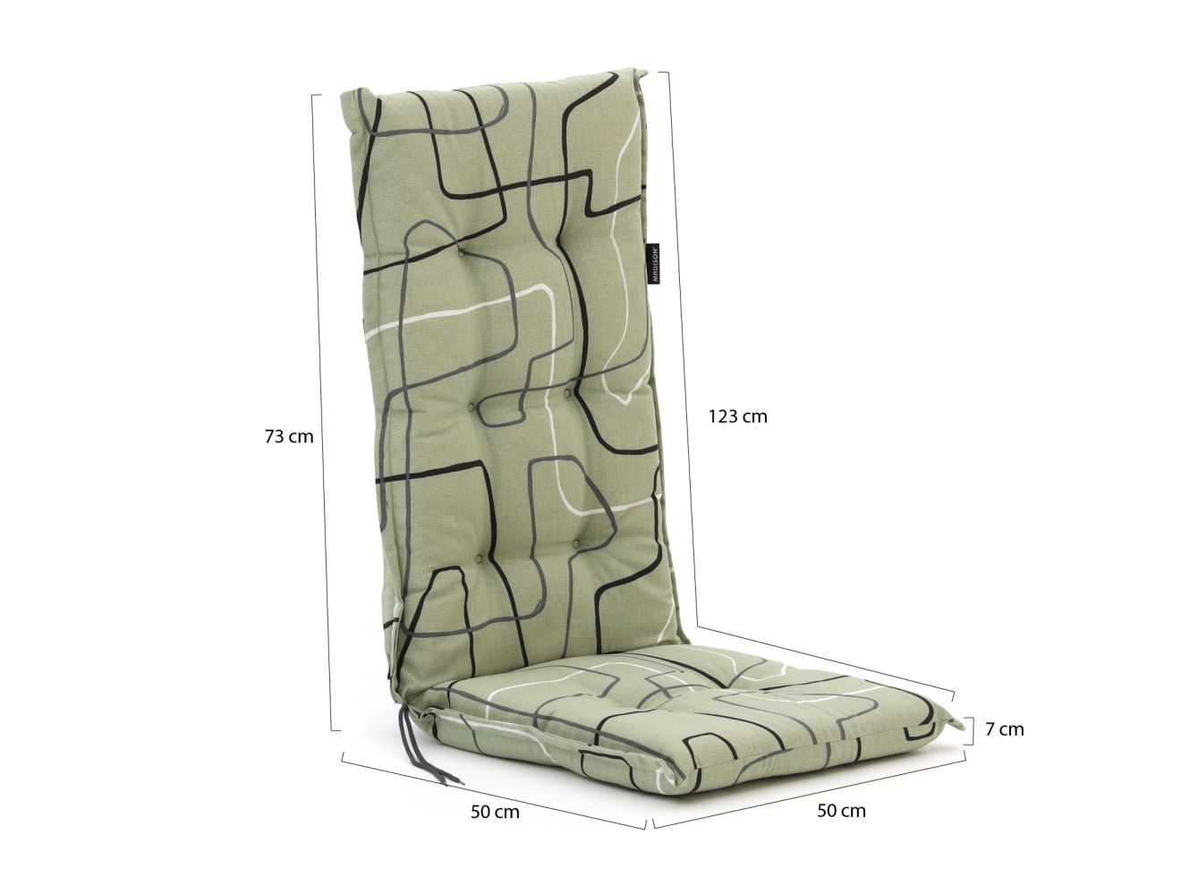 Madison Auflage Hochlehner dick 123x50cm Grün 123x50cm