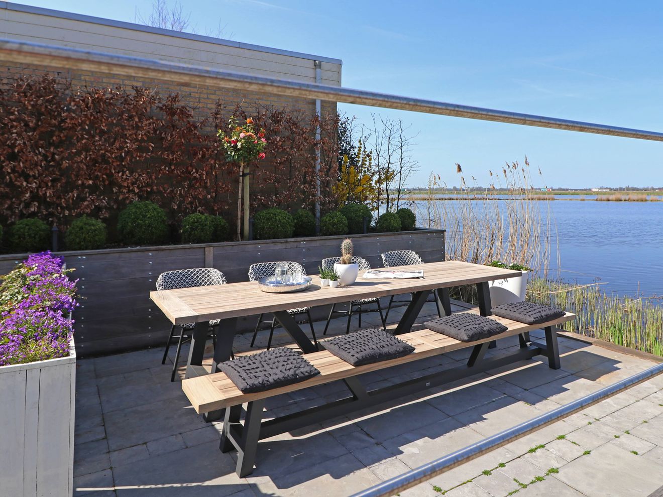 Manifesto Rivola/Bresimo 330 cm Gartenmöbel-Set mit Bank 6-teilig Grau  Rabatt: 27 %