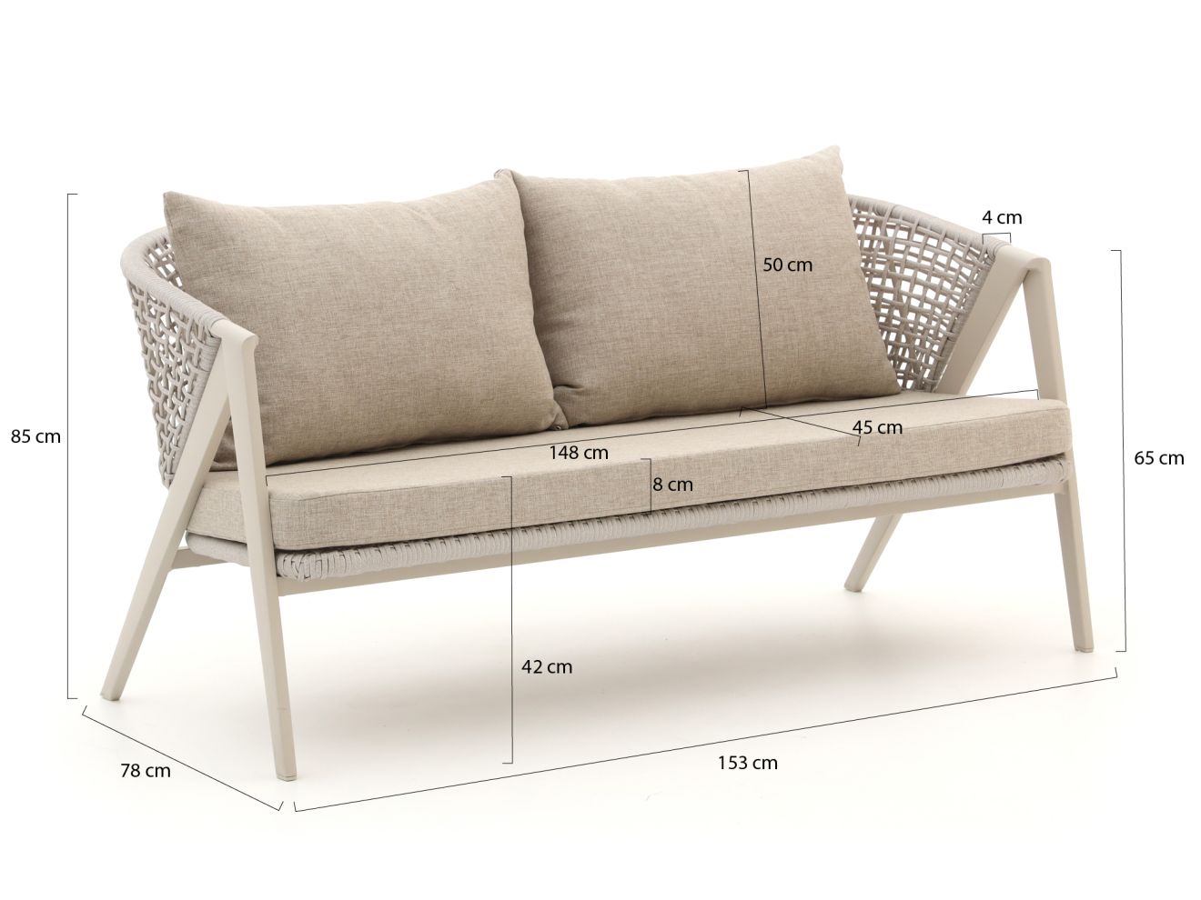 Manifesto Valsecca Gartensofa 2-Sitzer  153 cm günstig online kaufen