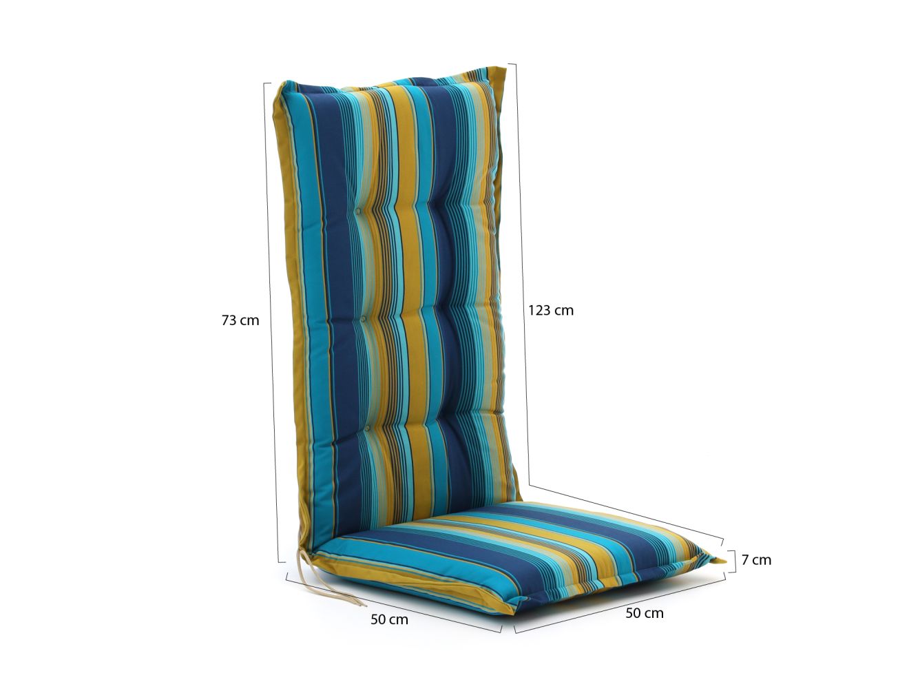 Auflage Hochlehner 123x50 cm Blau/Gelb/G...